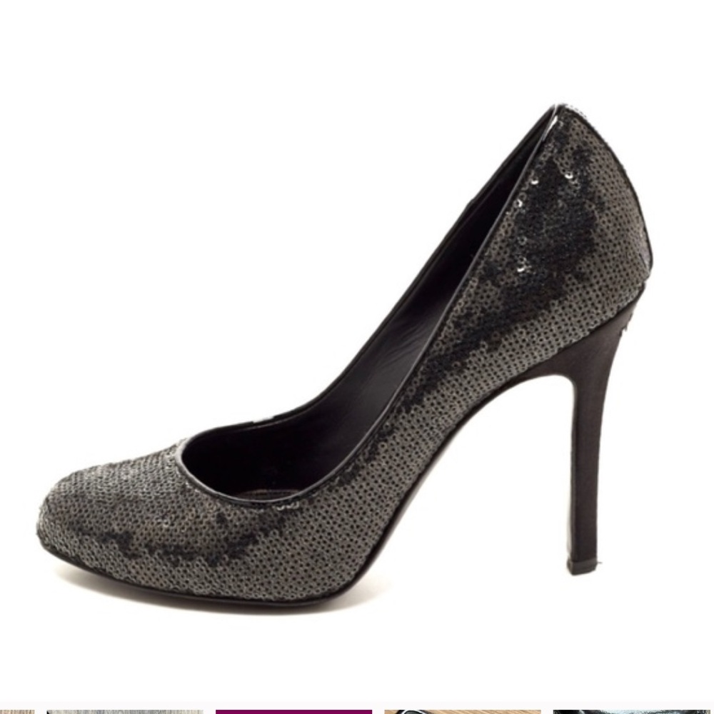 CHANEL Black Sequin Sparkle CC Pumps | 38 - Picture 10 of 10